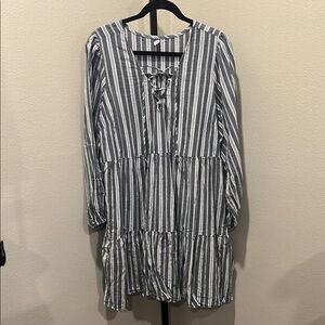 Old Navy Blue and White Striped Dress NWOT